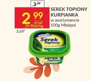 Mlekpol Serek topiony ze szczypiorkiem 100 g niska cena