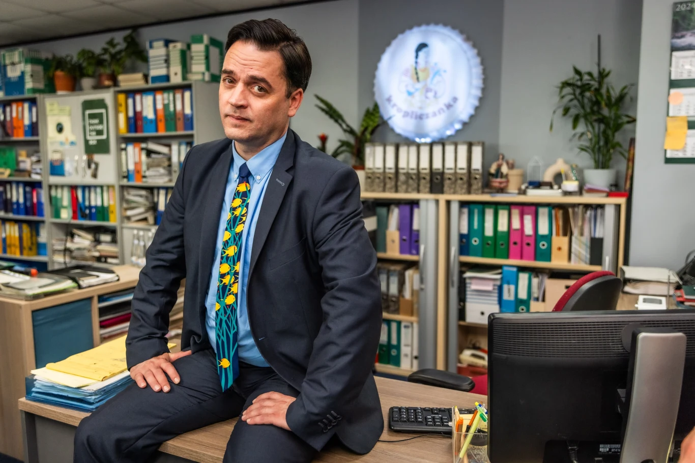 Piotr Polak na planie "The Office PL"