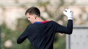 Wojciech Szczęsny podczas treningu w FC Barcelona