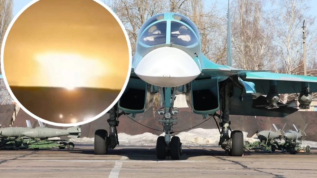 Wojna w Ukrainie. Lotnisko w Rosji zaatakowane. W Lipiecku miały stacjonować m.in. myśliwce Su-34 (na zdjęciu) Wojna w Ukrainie. Lotnisko w Rosji zaatakowane. W Lipiecku miały stacjonować m.in. myśliwce Su-34 (na zdjęciu)