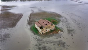 Zalana miejscowość Baricella we włoskim regionie Emilia-Romania