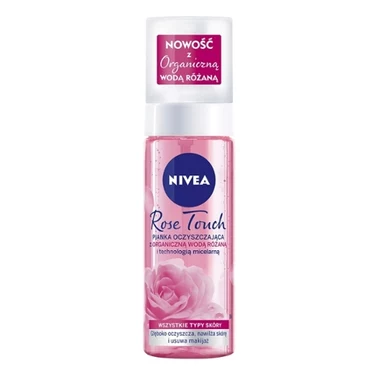 Nivea Rose Touch Pianka oczyszczająca do twarzy z organiczną wodą różaną 150 ml - 1