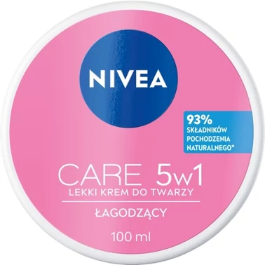 Nivea Care 5w1 Łagodzący Lekki krem do twarzy dla cery suchej i wrażliwej 100 ml - 1