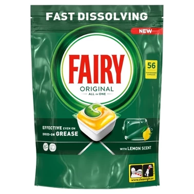 Fairy Original Cytryna Kapsułki do zmywarki All In One, 56 tabletek - 2