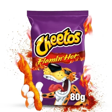 Cheetos Crunchos Flamin' Hot Chrupki kukurydziane o smaku bardzo pikantnym 80 g - 0