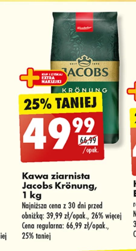 Jacobs Krönung Kawa ziarnista palona 1 kg