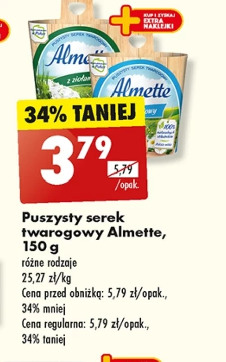 Almette Puszysty serek twarogowy śmietankowy 150 g