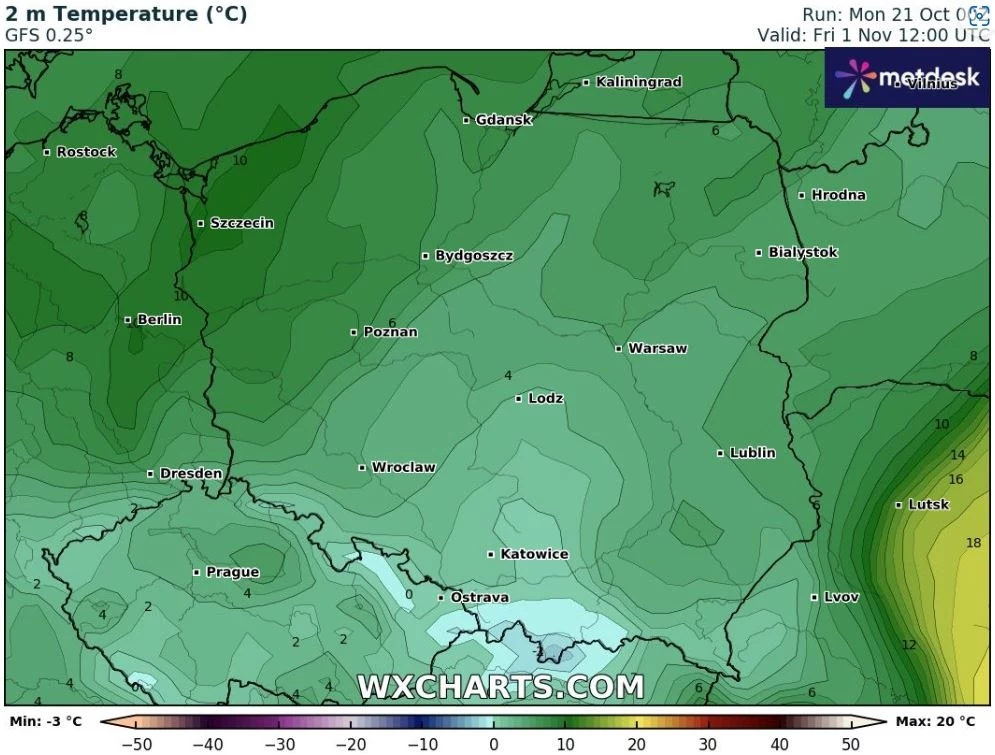 Prognoza długoterminowa wskazuje, że Wszystkich Świętych 2024 może być chłodnym dniem, z temperaturami do około 12 stopni