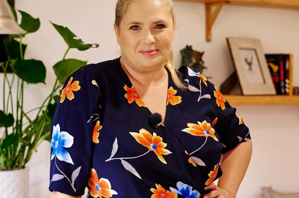 Elżbieta Romanowska na planie "Naszego Nowego Domu"