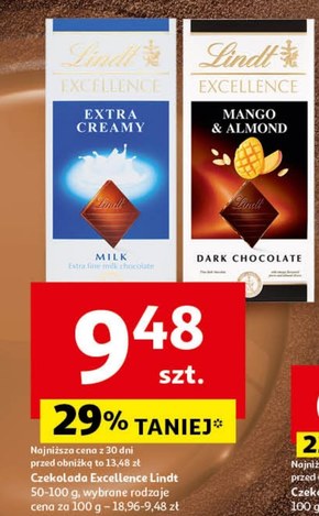 Lindt Excellence Czekolada mleczna 100 g niska cena