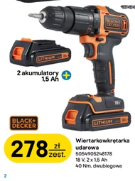 Akumulatorowa wiertarko-wkrętarka Black+Decker