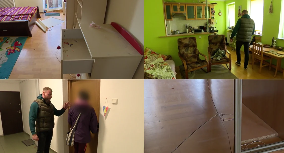 72-letnia kobieta wypowiedziała umowę najmu. Lokatorzy nie reagowali na jej prośby i wezwania. Źródło: "Interwencja"