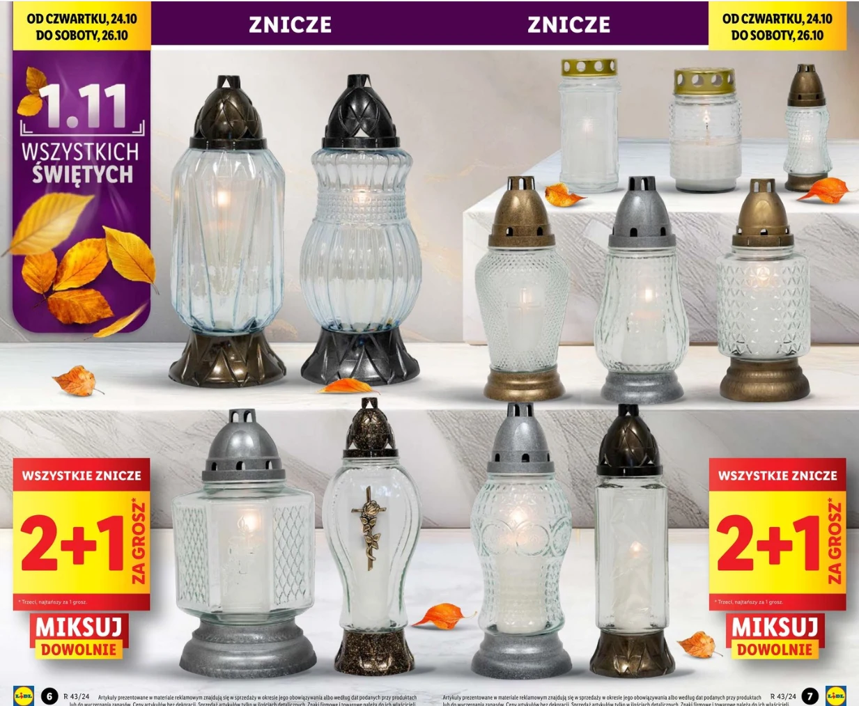 Znicze 2+1 za grosz w Lidlu 