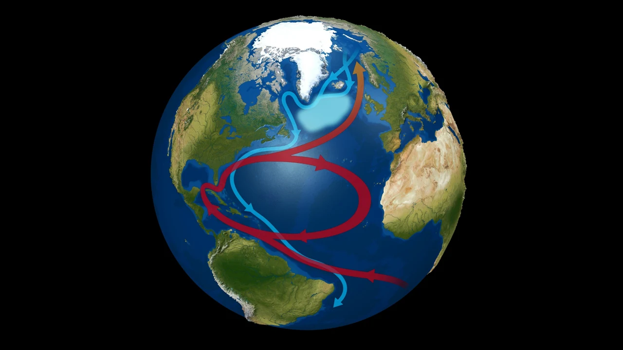 Załamanie AMOC powiększyłoby obszar „zimnej plamy”, która rozwinęła się w północno-wschodniej części Atlantyku Załamanie AMOC powiększyłoby obszar „zimnej plamy”, która rozwinęła się w północno-wschodniej części Atlantyku