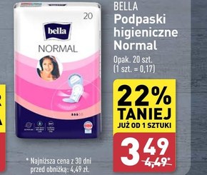 Bella Normal Podpaski higieniczne 20 sztuk niska cena