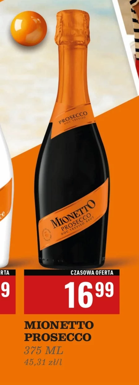 Mionetto Prosecco DOC Treviso Brut Wino wytrawne musujące włoskie 375 ml