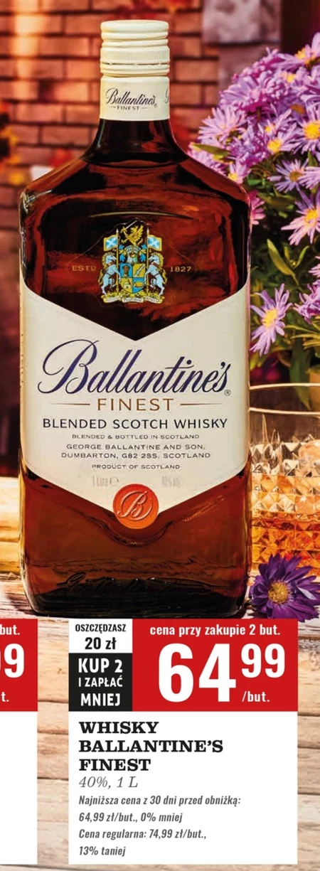 Ballantine's Finest Blended Scotch Whisky 1 l