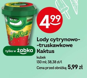 Kaktus Lody cytrynowe i lody wodne truskawkowe 130 ml niska cena