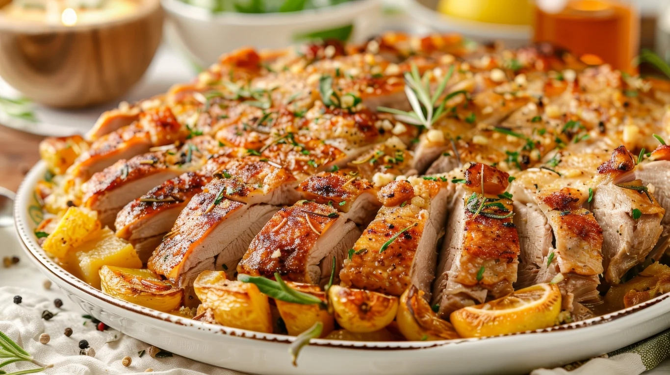 Pieczony schab dzięki dodatkom wychodzi soczysty i miękki Pieczony schab dzięki dodatkom wychodzi soczysty i miękki