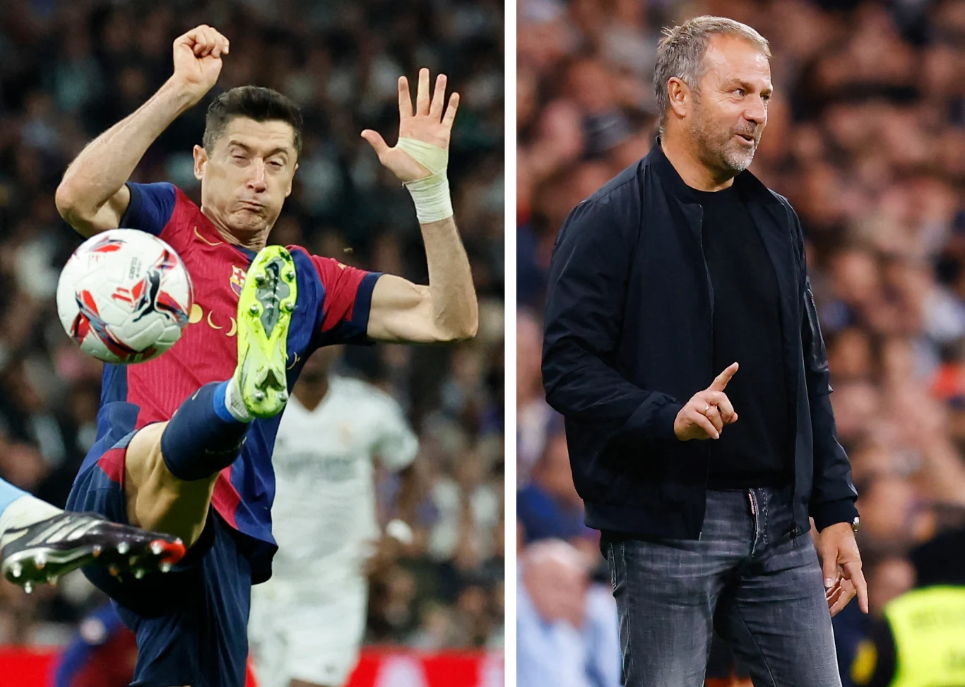 FC. Na zdjęciu Robert Lewandowski i trener Hansi Flick