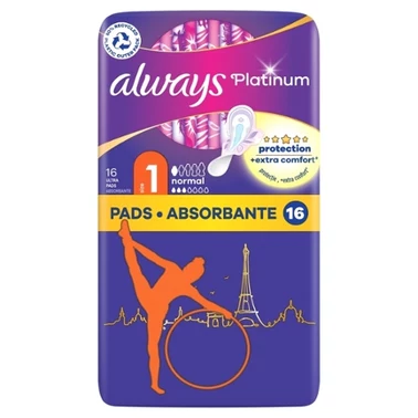 Always Platinum Podpaski ze skrzydełkami Normal, 16 sztuk - 2