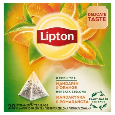 Lipton Herbata zielona aromatyzowana mandarynka & pomarańcza 36 g (20 torebek) - 2