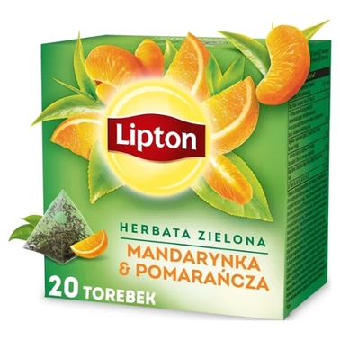 Lipton Herbata zielona aromatyzowana mandarynka & pomarańcza 36 g (20 torebek) - 0