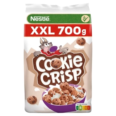 Nestlé XXL Cookie Crisp Zbożowe płatki w kształcie ciasteczek o smaku czekoladowym 700 g - 0