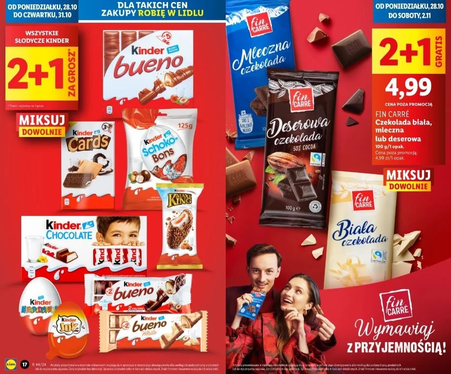 Lidl oferuje słodycze Kinder za 1 grosz!