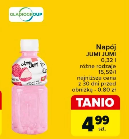 JumiJumi Napój liczi z kawałkami galaretki kokosowej nata de coco 320 ml
