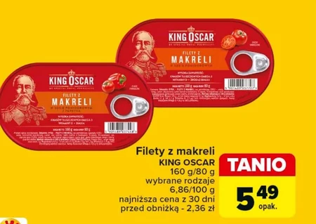 King Oscar Filety z makreli w sosie pomidorowym 160 g