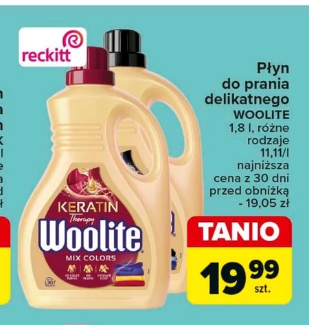 Woolite Keratin Therapy Płyn do prania czerń ciemne kolory jeans 1,8 l (30 prań)