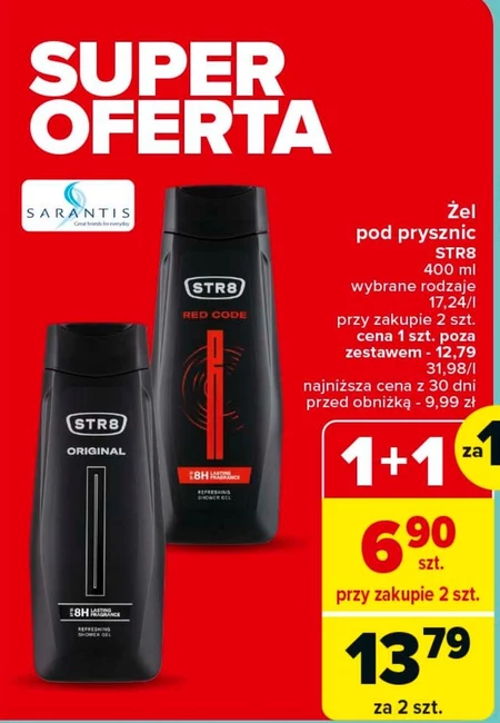 STR8 Red Code Odświeżający żel pod prysznic 400 ml