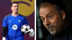 FC Barcelona. Na zdjęciu Wojciech Szczęsny oraz trener Hansi Flick
