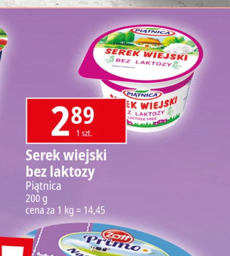 Piątnica Serek wiejski bez laktozy 200 g