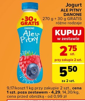 Danone Ale Pitny Produkt mleczny smak owoce leśne 270 g niska cena