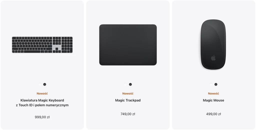 Klawiatura Magic Keyboard, gładzik Magic Trackpad i mysz Magic Mouse teraz z USB C.