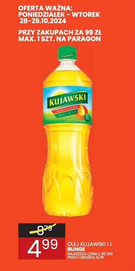 Kujawski Olej rzepakowy z pierwszego tłoczenia 1 l