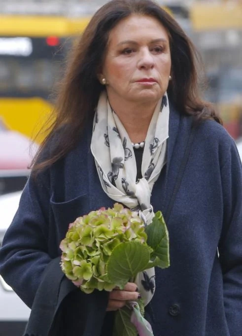 Zofia Czernicka na pogrzebie Janusza Olejniczaka.