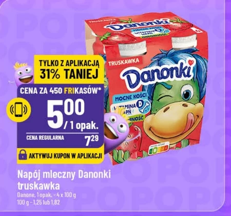 Danone Danonki Jogurt do picia truskawka 400 g (4 x 100 g)