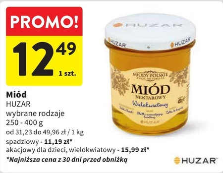 Huzar Miody polskie Miód nektarowy wielokwiatowy 400 g