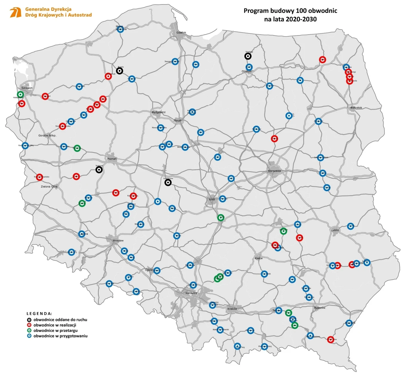 Program budowy 100 obwodnic wygląda ambitnie. Z realizacją jest nieco gorzej 