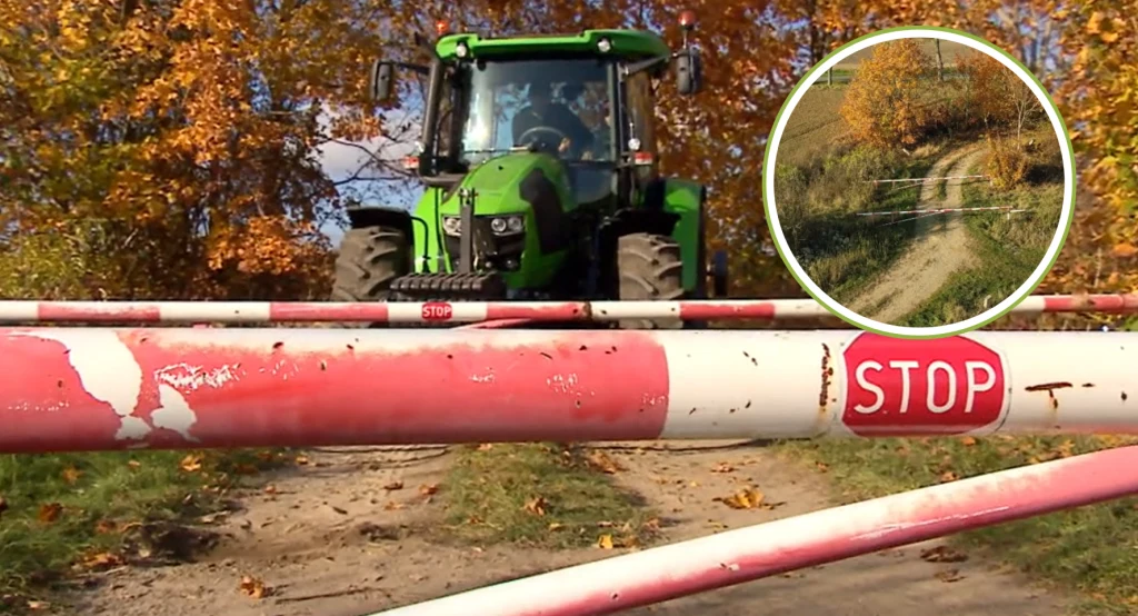 Zamontowali zamykane na kłódkę rogatki na nieczynnym przejeździe kolejowym. Źródło: "Interwencja"