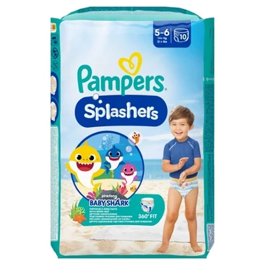 Pampers Splashers Baby Shark Pieluchomajtki do pływania, rozmiar 5, 14kg+, 10szt - 0