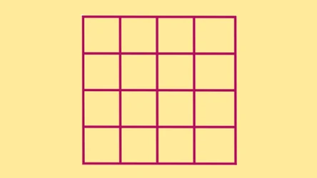 Ile kwadratów jest na obrazku? Przekonaj się, czy dasz radę policzyć wszystkie.