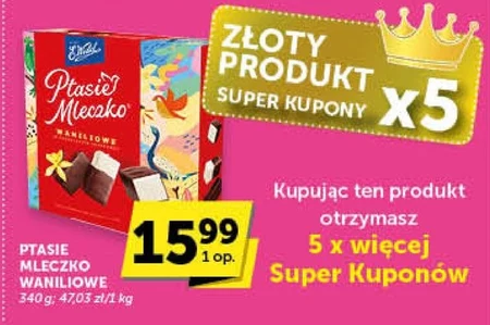 E. Wedel Ptasie mleczko waniliowe w czekoladzie deserowej 340 g