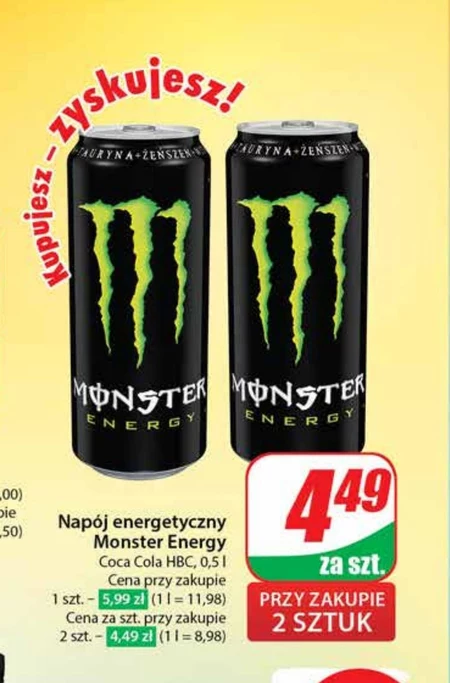 Monster Energy Gazowany napój energetyczny 500 ml