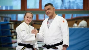 Aleksandra Kowalewska z trenerem Pawłem Nastulą