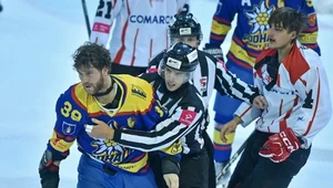 Kadr z meczu Comarch Cracovia - Podhale Nowy Targ