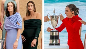 Iga Świątek podczas tegorocznej i ubiegłorocznej sesji fotograficznej zorganizowanej przed rozpoczęciem WTA Finals 